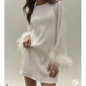 Long sleeve sequin mini dress